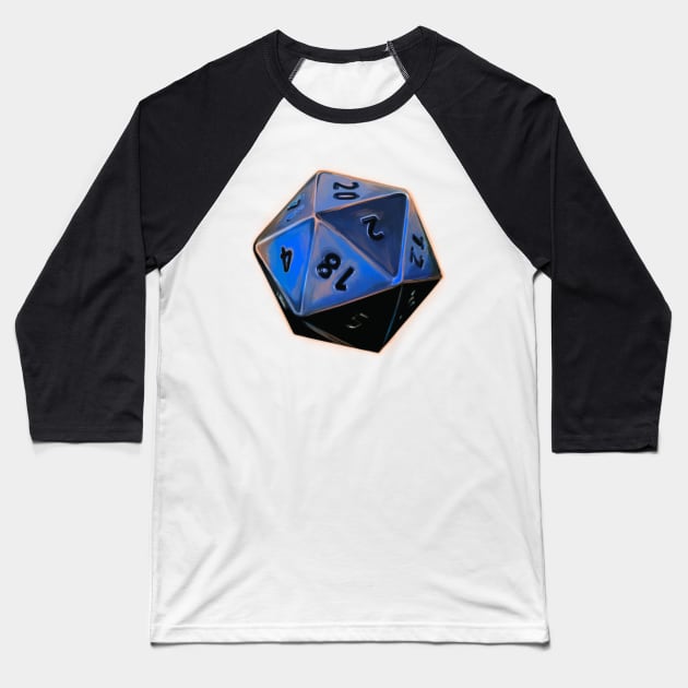 Fantastical Blue  D20 Baseball T-Shirt by ckrickett